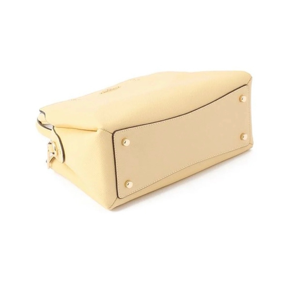 Coach Pebbled Leather Satchel in Light Yellow - Picture 11 of 14